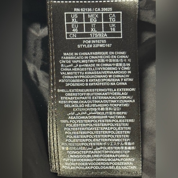 GUESS Black Shiny Puffer With Faux Fur Hoodie Ladies Size XL - Picture 8 of 12